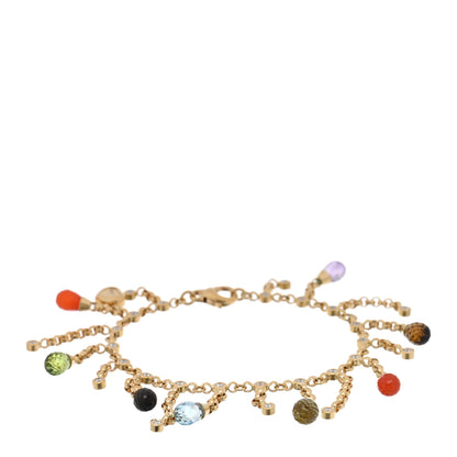 Chopard 18K Yellow Gold Diamond Multi Stone Dangle Charm Bracelet 1 of 3