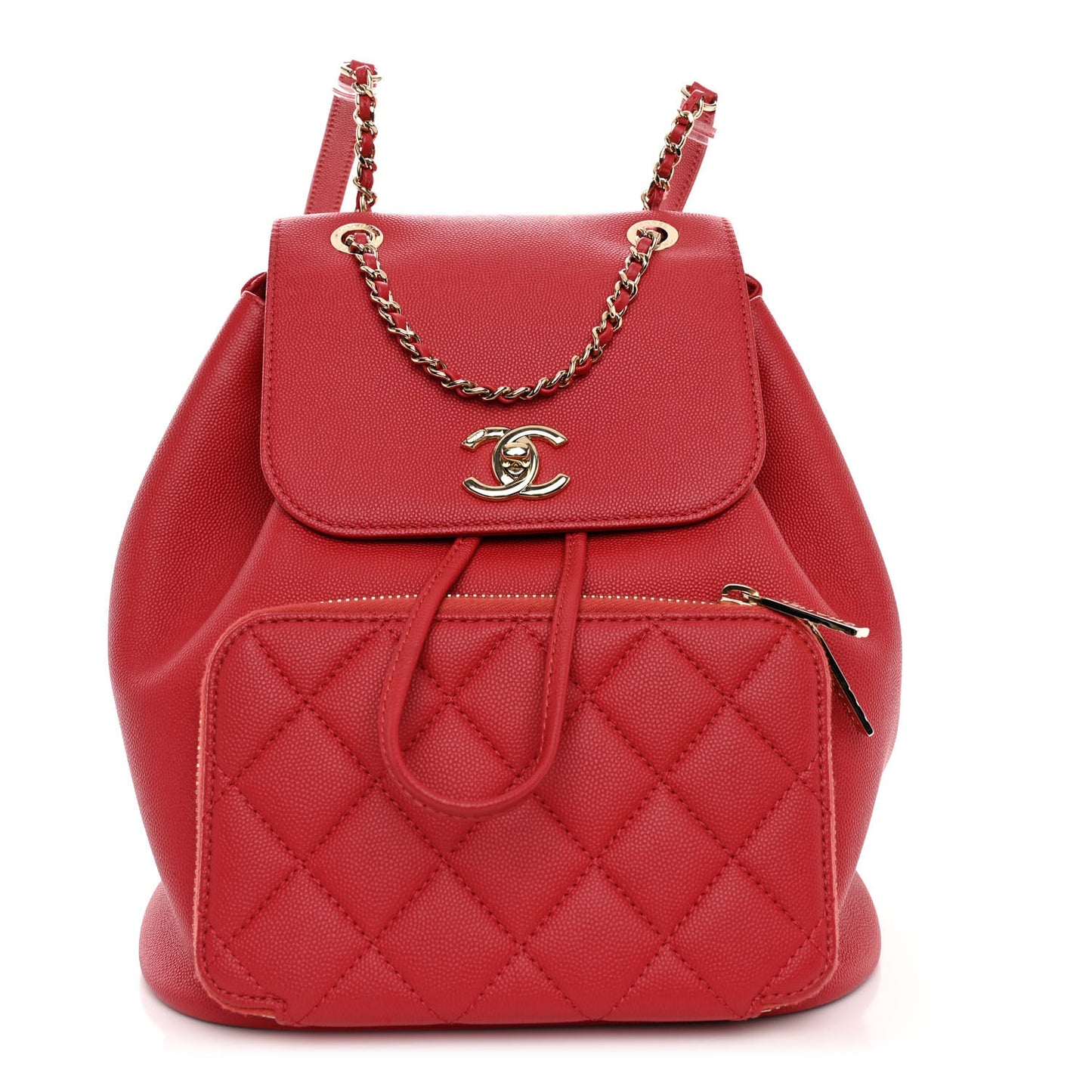 Caviar Quilted Business Affinity Backpack Red