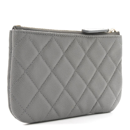Chanel Caviar Quilted Small Cosmetic Case Grey 3 of 7