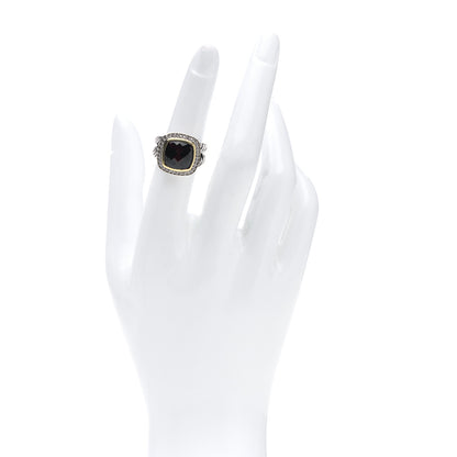 David Yurman Sterling Silver 18K Yellow Gold Diamond Garnet 11mm Albion Ring 52 6 2 of 4