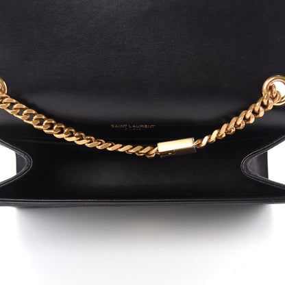 Saint Laurent Suede Small Classic Monogram Palm Tree Kate Satchel Black 5 of 10