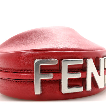 Fendi Vitello Grace Matte Nano Fendigraphy Hobo Charm Scarlet 9 of 10