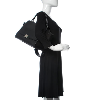 Celine Drummed Calfskin Suede Medium Trapeze Black 3 of 10