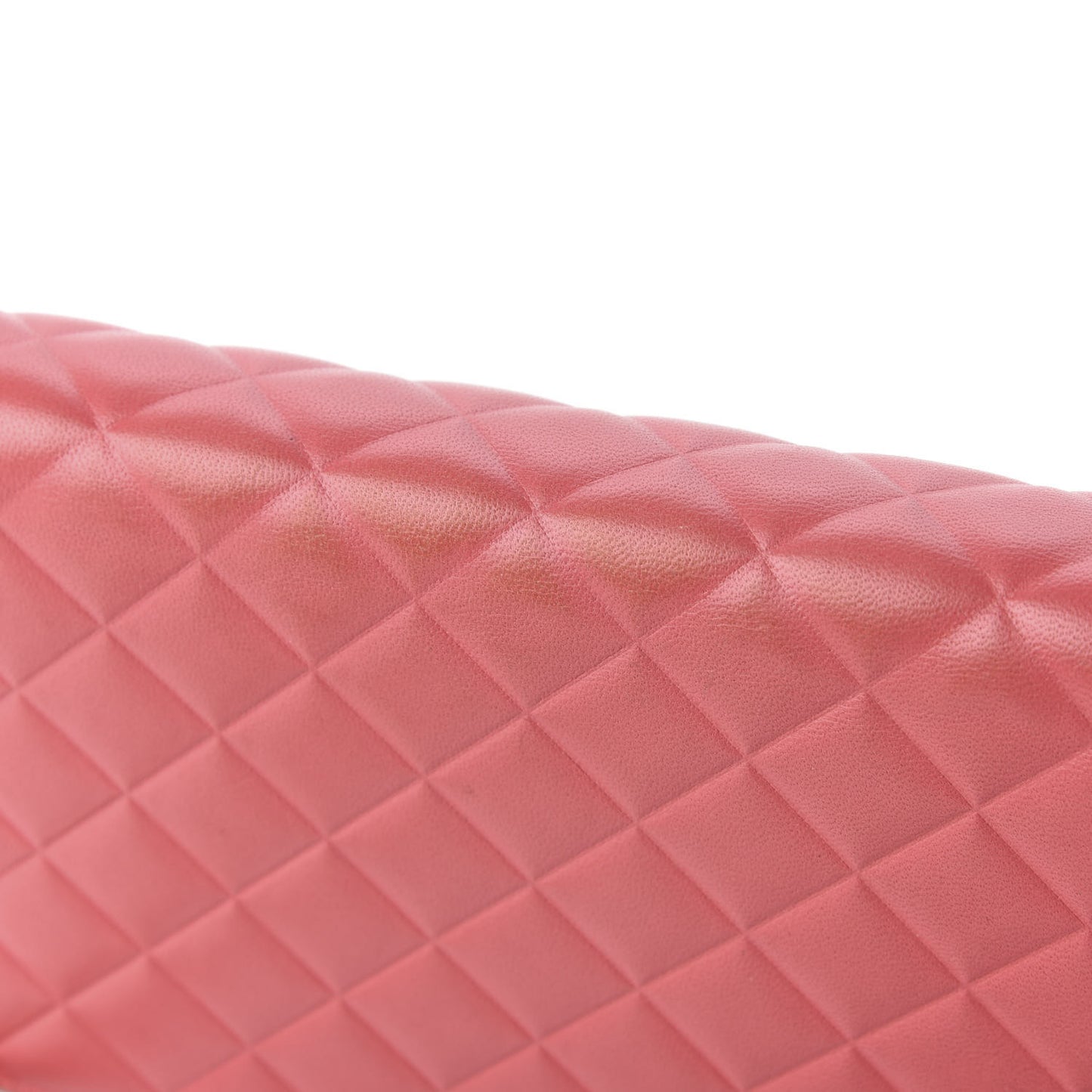 Goatskin Quilted Diamond CC Wallet On Chain WOC Pink