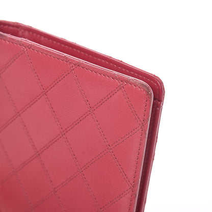 Chanel Lambskin Diamond Stitched Yen Wallet Fuchsia 15 of 17