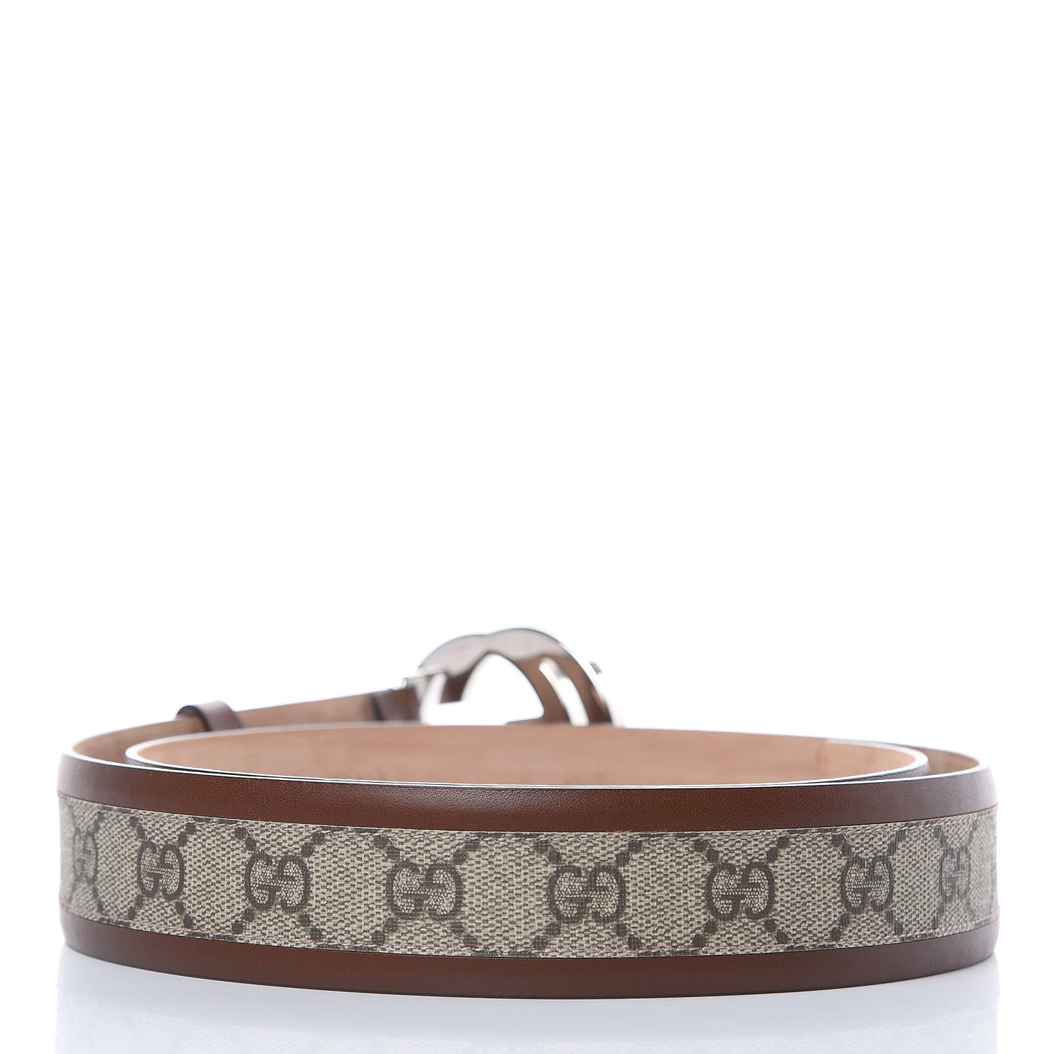 Gucci GG Supreme Monogram Selleria Interlocking G 40mm Belt 95 38 Beige Ebony Cuir 3 of 7