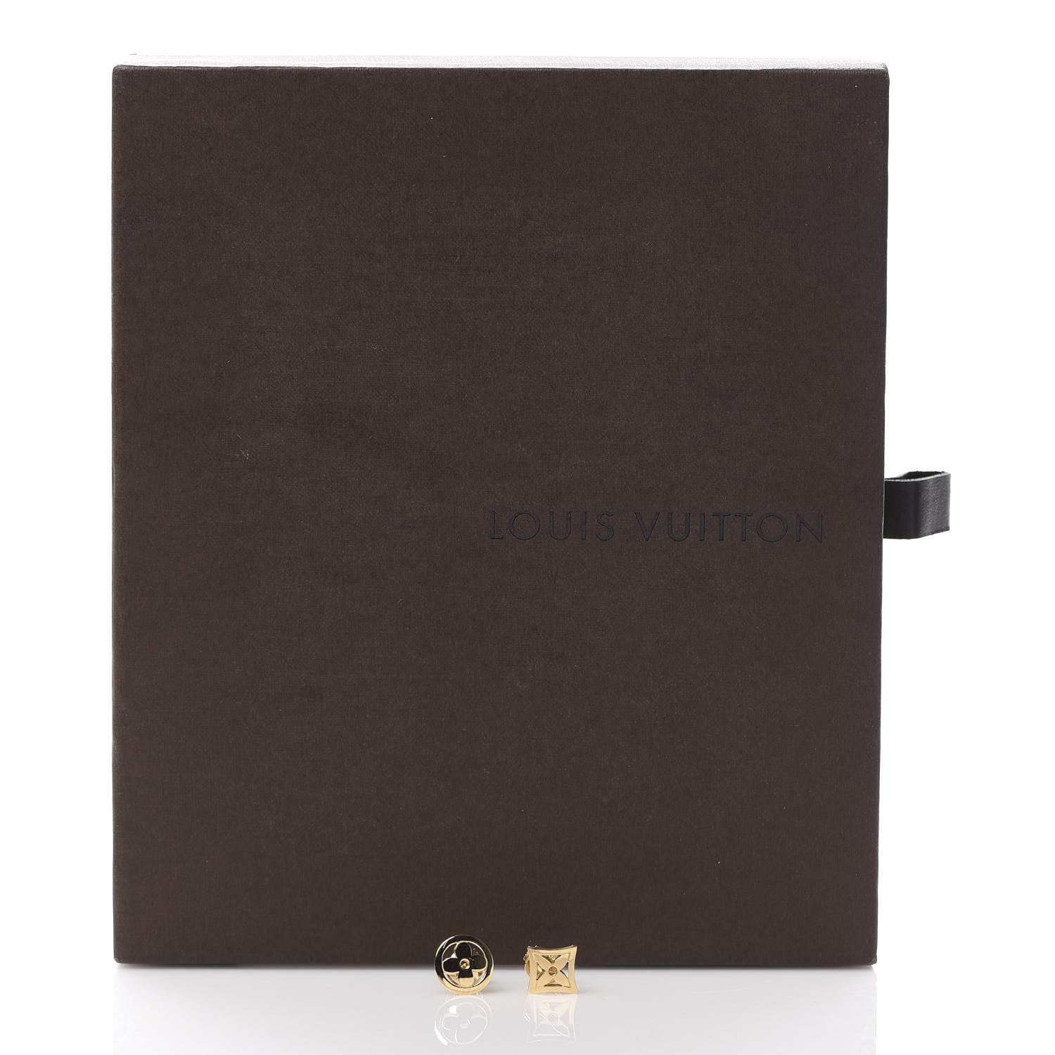 Louis Vuitton 18K Yellow Gold Monogram Resille Ear Studs Earrings 5 of 5