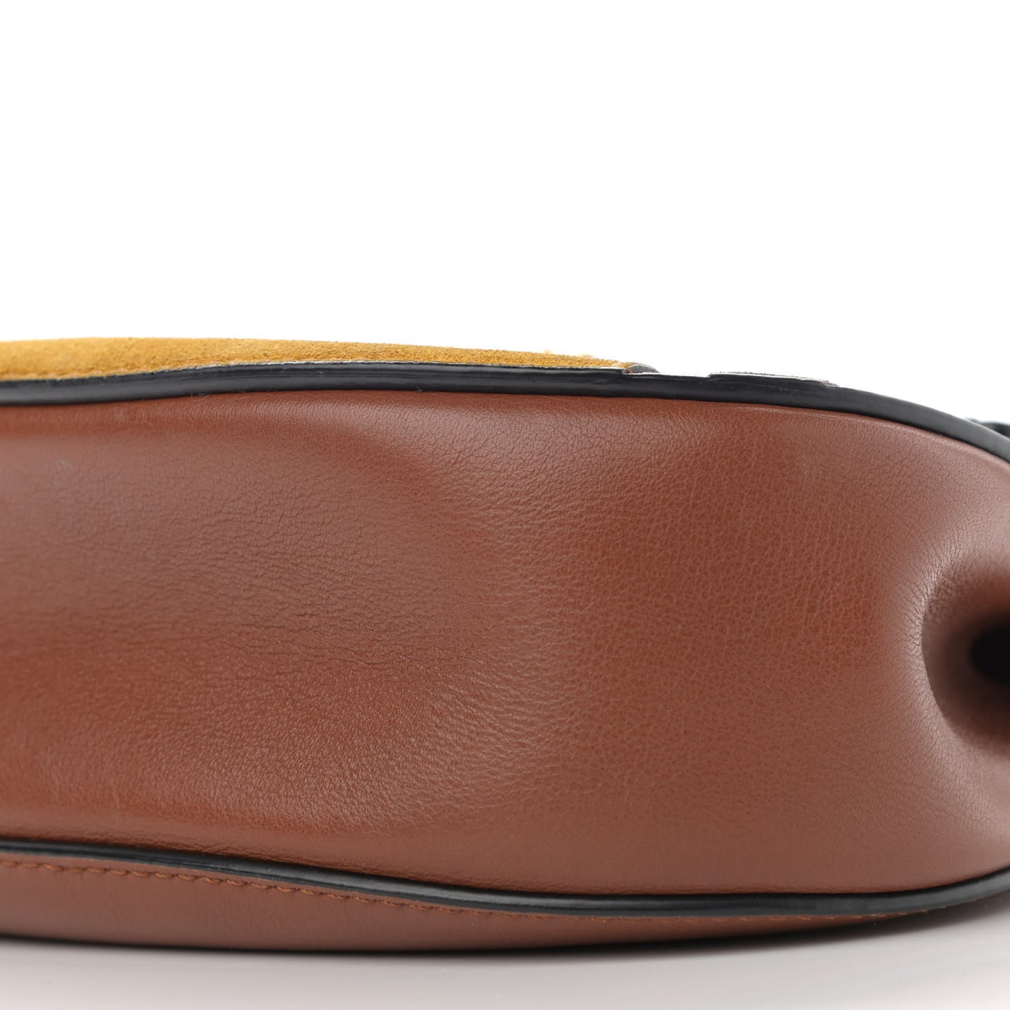 Suede Calfskin Patchwork Mini Drew Shoulder Bag Tobacco