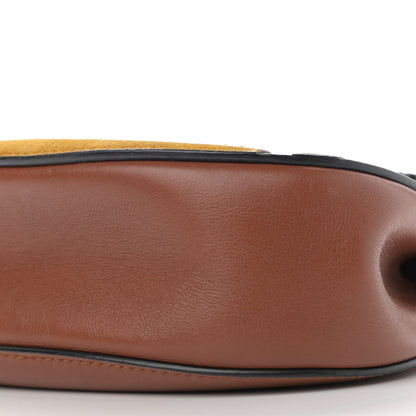 Chloe Suede Calfskin Patchwork Mini Drew Shoulder Bag Tobacco 10 of 14