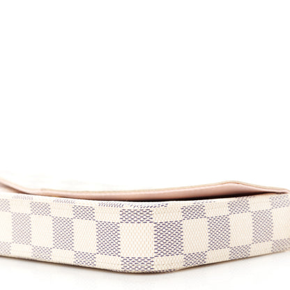 Louis Vuitton Damier Azur Pochette Felicie Chain Wallet Rose Ballerine 17 of 17