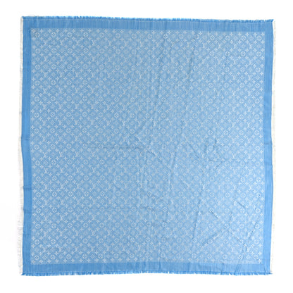 Louis Vuitton Silk Wool Monogram Infra Shawl Blue 1 of 3