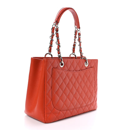 Chanel Caviar Quilted Grand Shopping Tote GST Orange 3 of 12