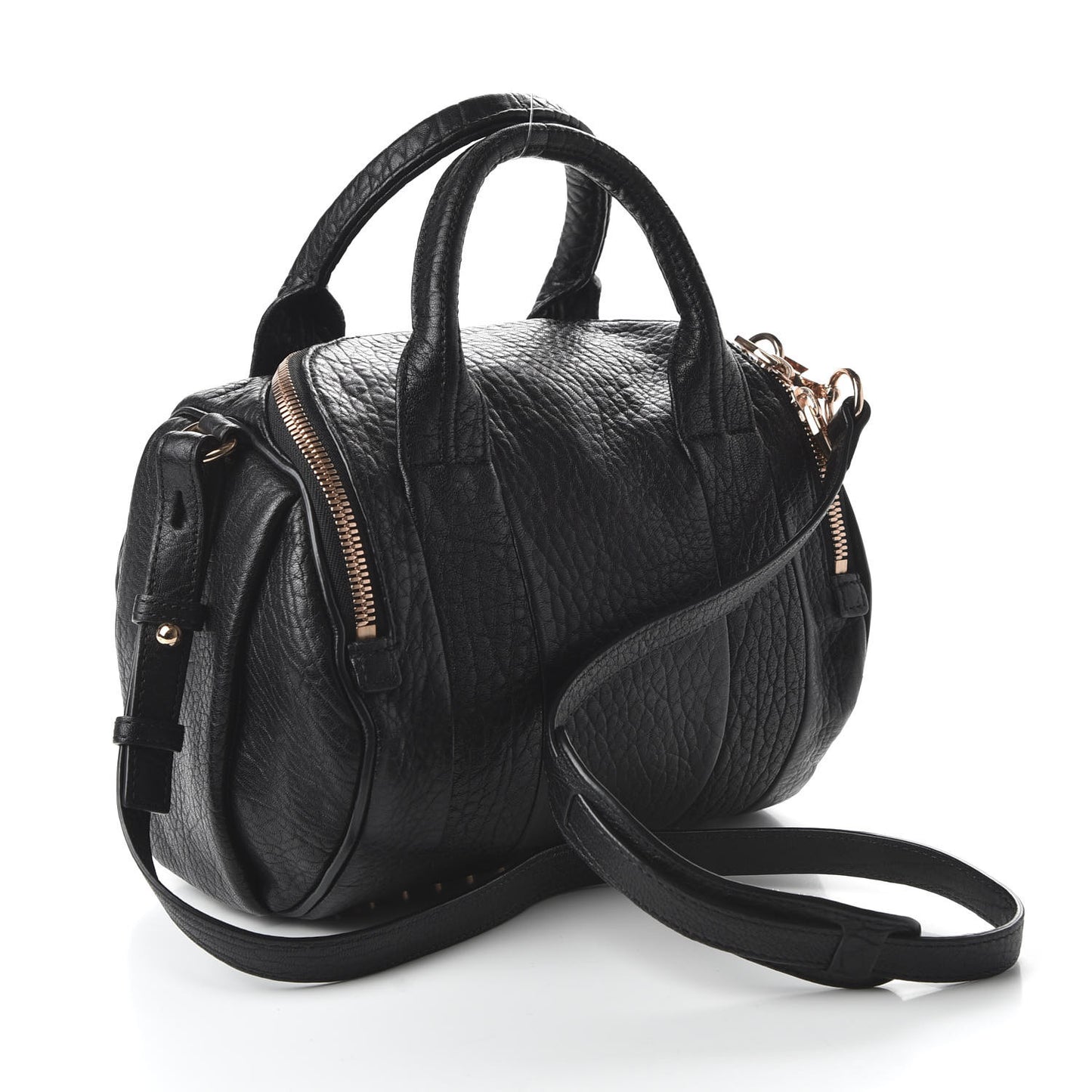 Pebbled Lambskin Rockie Black Rose Gold Hardware