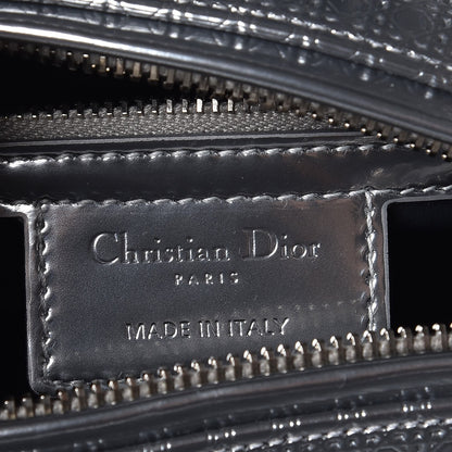 Christian Dior Metallic Patent Micro-Cannage Medium Lady Dior Silver 7 of 8