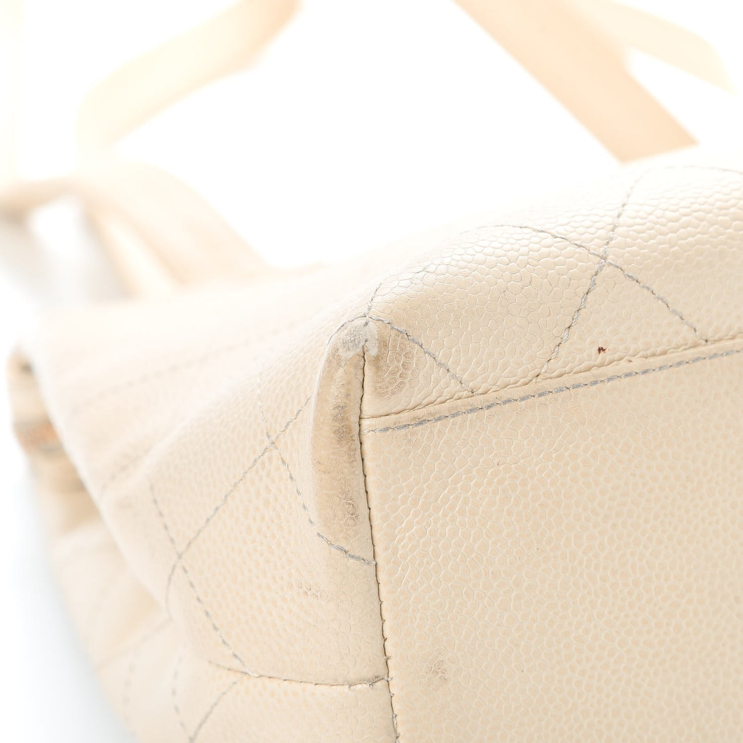Caviar Stitched Tote Beige
