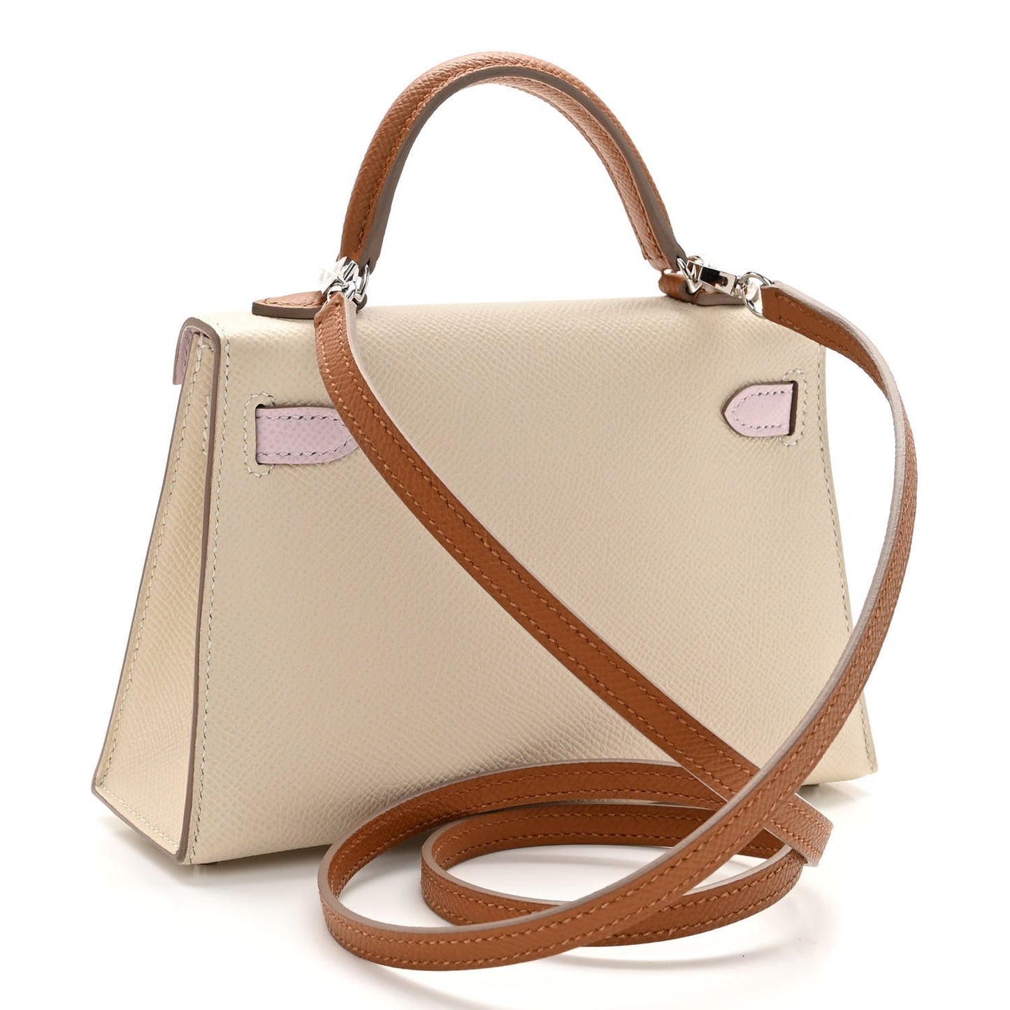 Epsom Mini Kelly Sellier 20 Craie Mauve Pale Gold