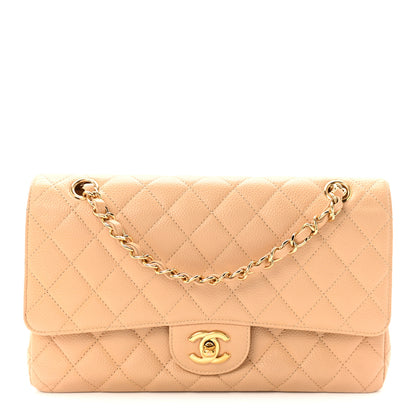 Chanel Caviar Quilted Medium Double Flap Beige 1 of 10