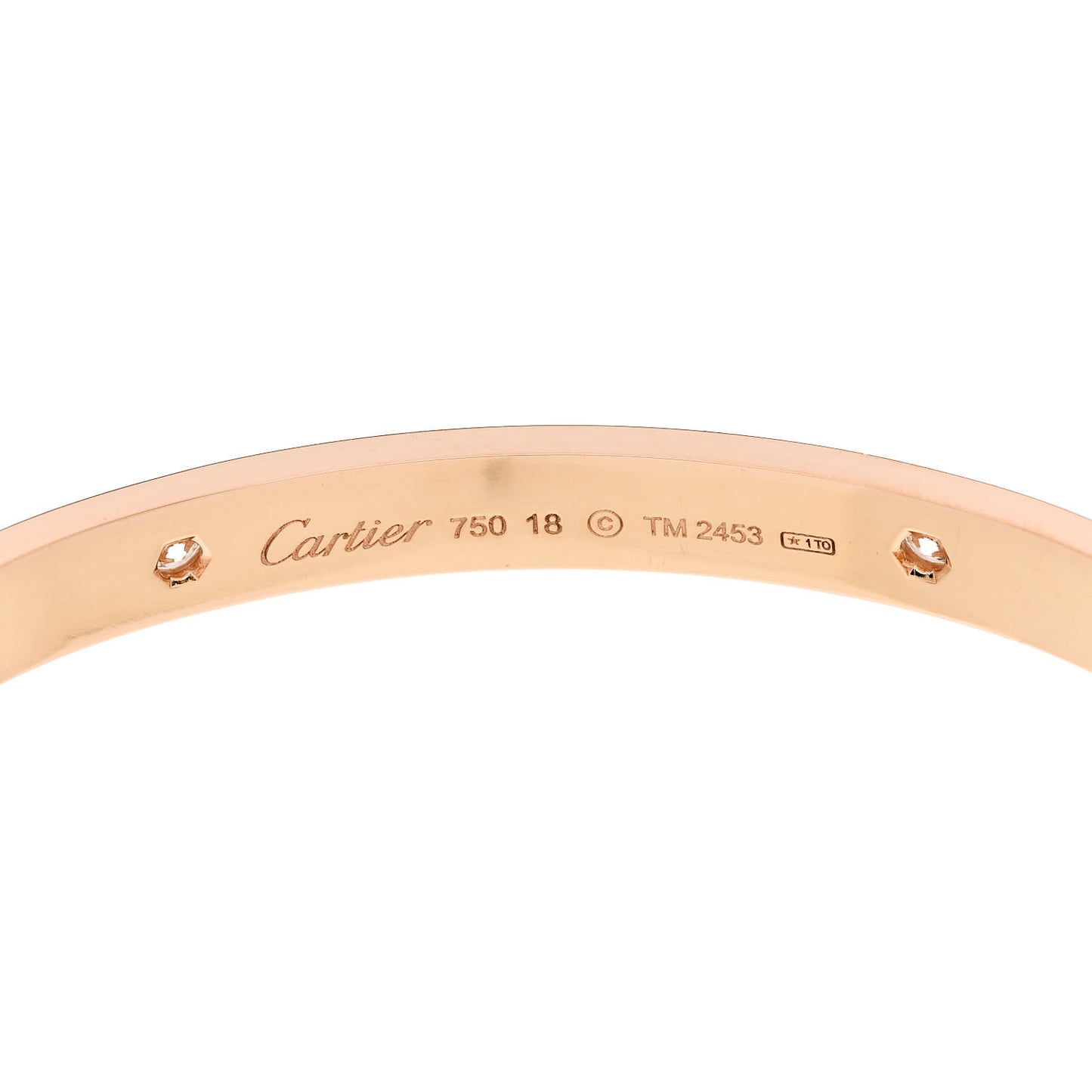 18K Pink Gold 4 Diamond LOVE Bracelet 18