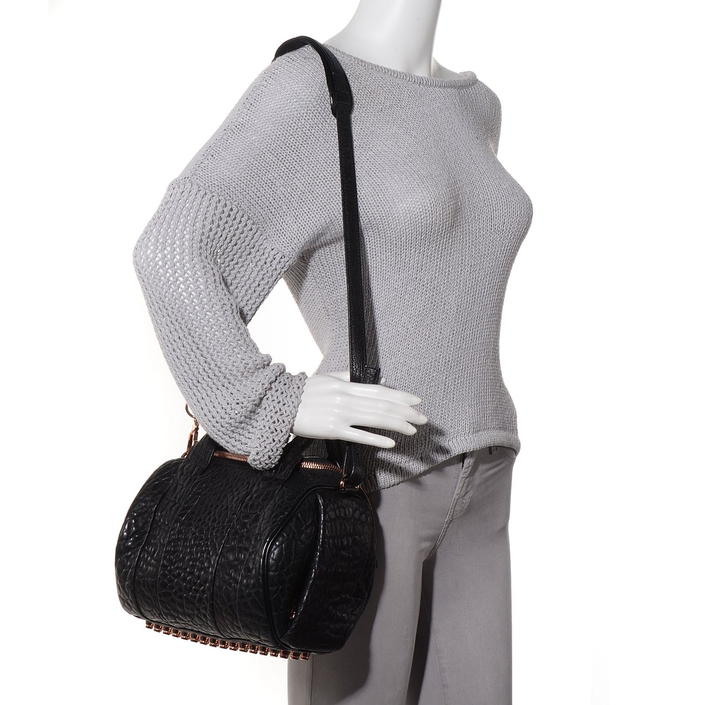 Pebbled Lambskin Rockie Black w Rose Gold Hardware