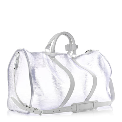 Louis Vuitton PVC Epi Embossed Wavy Keepall Bandouliere 50 White 2 of 9