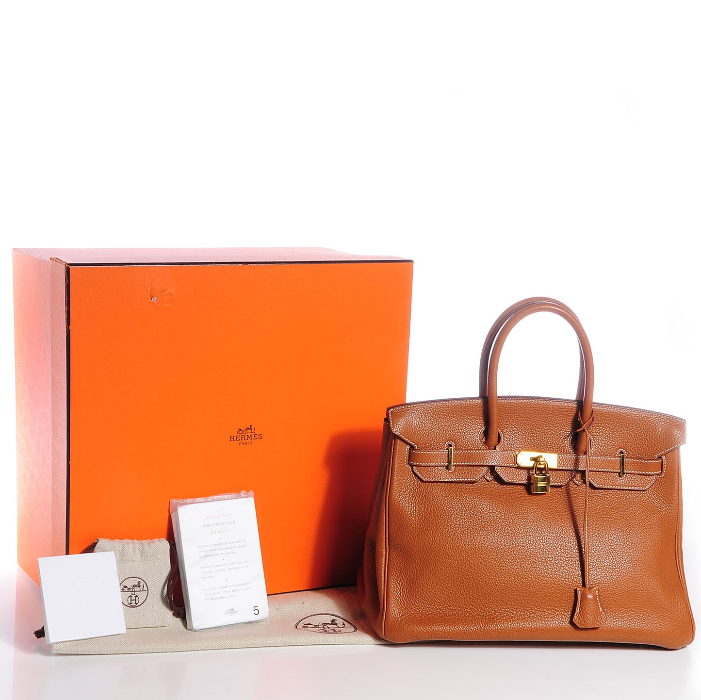 Taurillon Clemence Birkin 35 Gold