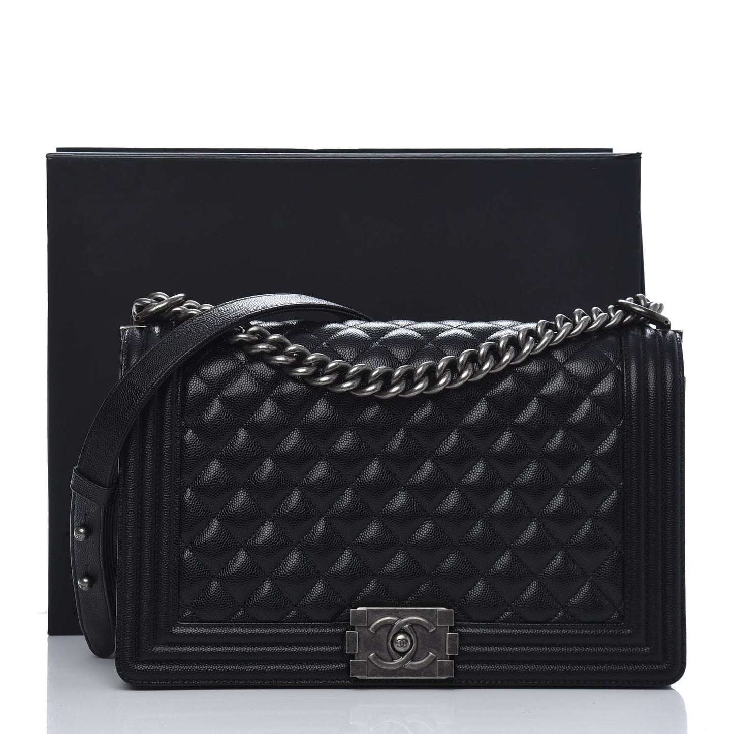 Caviar Quilted New Medium Boy Flap Black