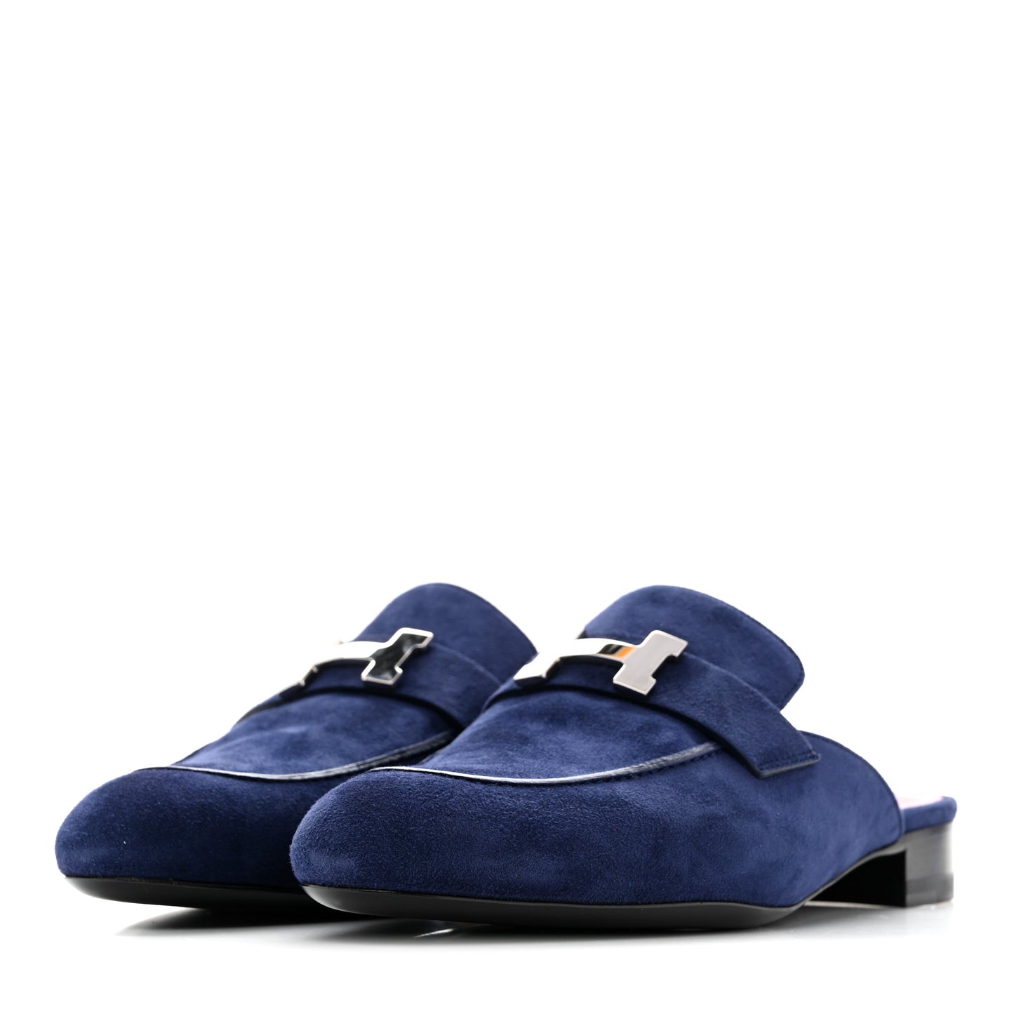 Suede Goatskin Trocadero Mule 38.5 Bleu Diplomatique