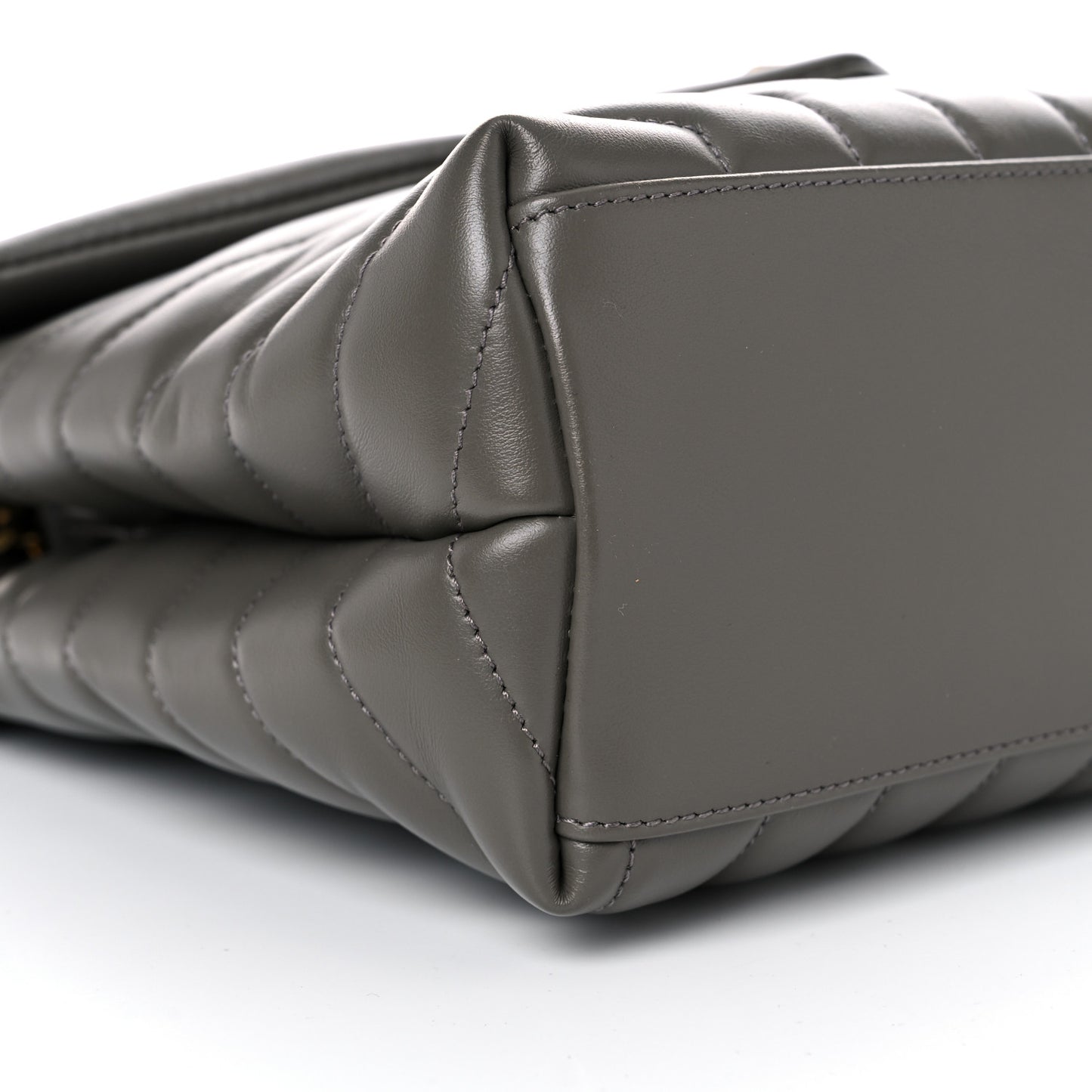 Calfskin Y Quilted Monogram Medium Loulou Chain Satchel Asphalt