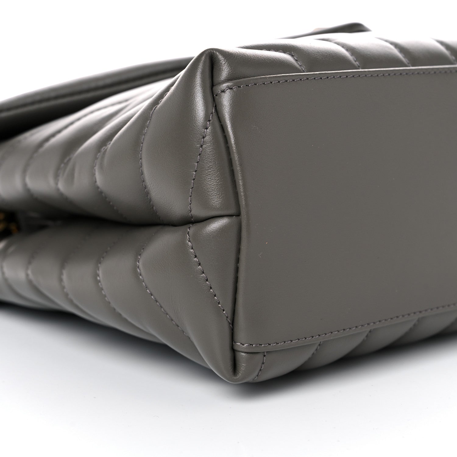 Saint Laurent Calfskin Y Quilted Monogram Medium Loulou Chain Satchel Asphalt 8 of 12