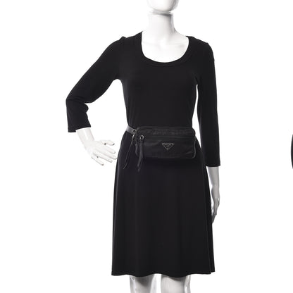Prada Tessuto Nylon Saffiano Belt Bag Black 2 of 12
