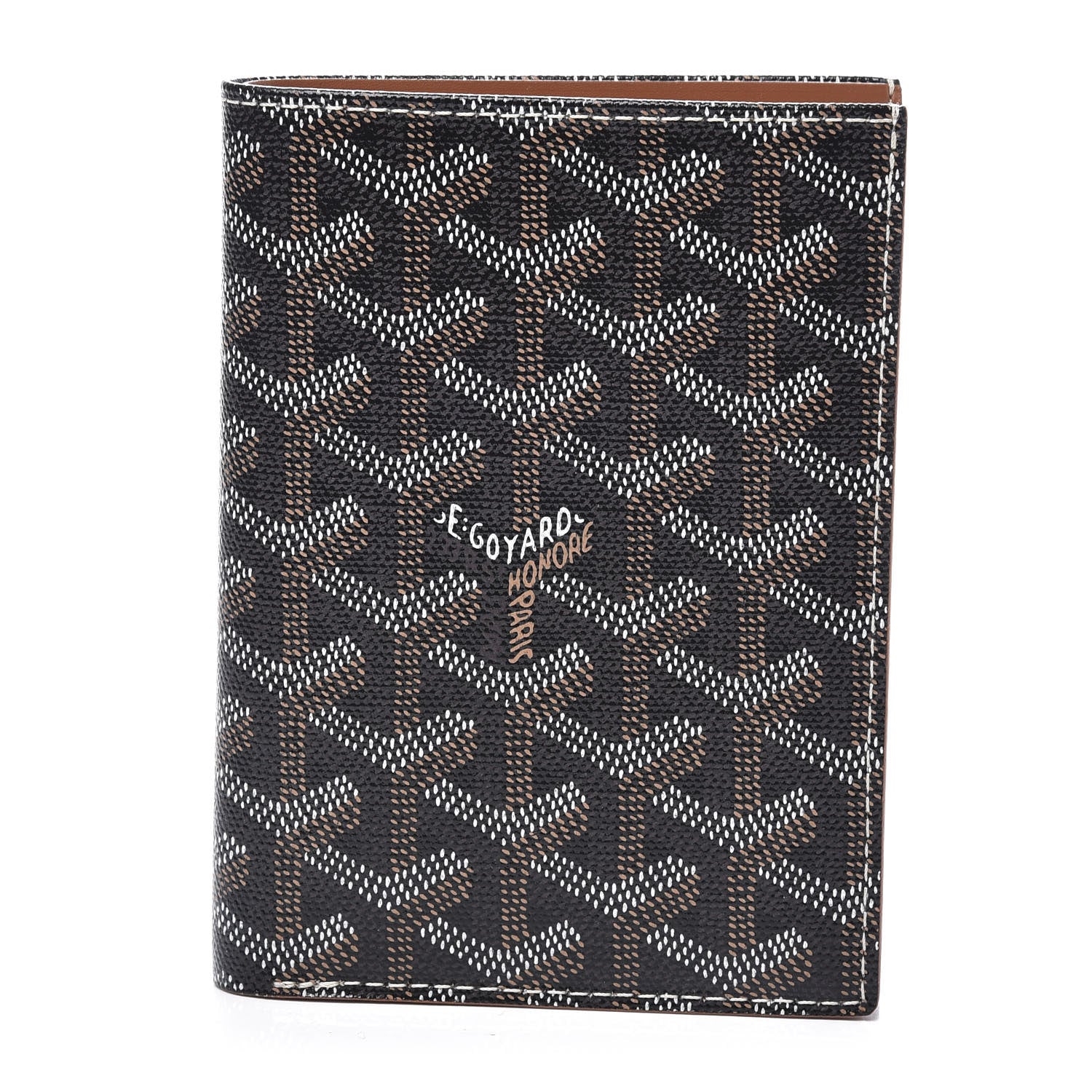 Goyard Goyardine Grenelle Passport Wallet Black Gold 1 of 10