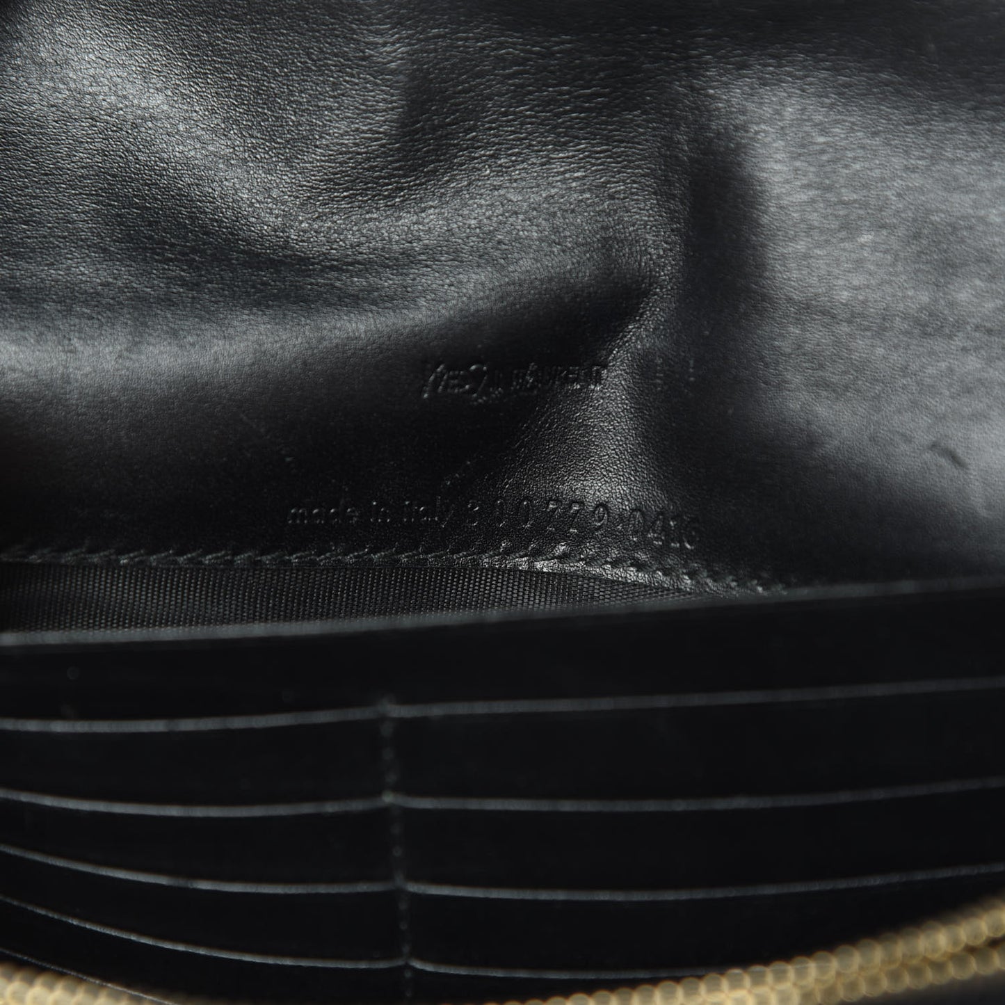 Textured Patent Belle de Jour Chain Clutch Black