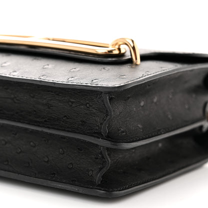 Hermes Ostrich Mini Sac Roulis Black 10 of 10
