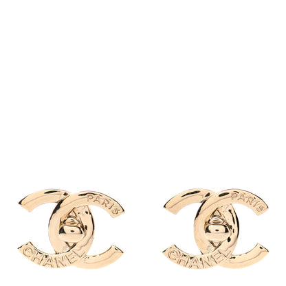 Chanel Metal Logo CC Turnlock Earrings Gold 1 of 5