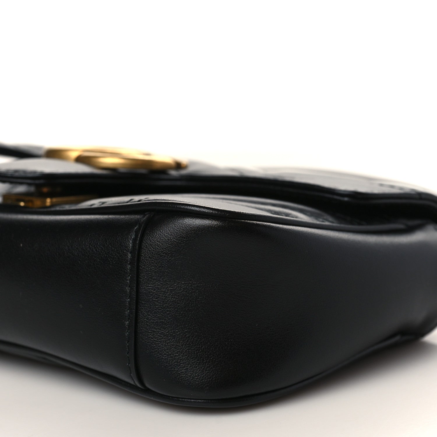 Gucci Calfskin Matelasse Mini GG Marmont Shoulder Bag Black 8 of 9