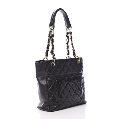 Chanel Caviar Quilted Petit Shopping Tote PST Black 2 of 13