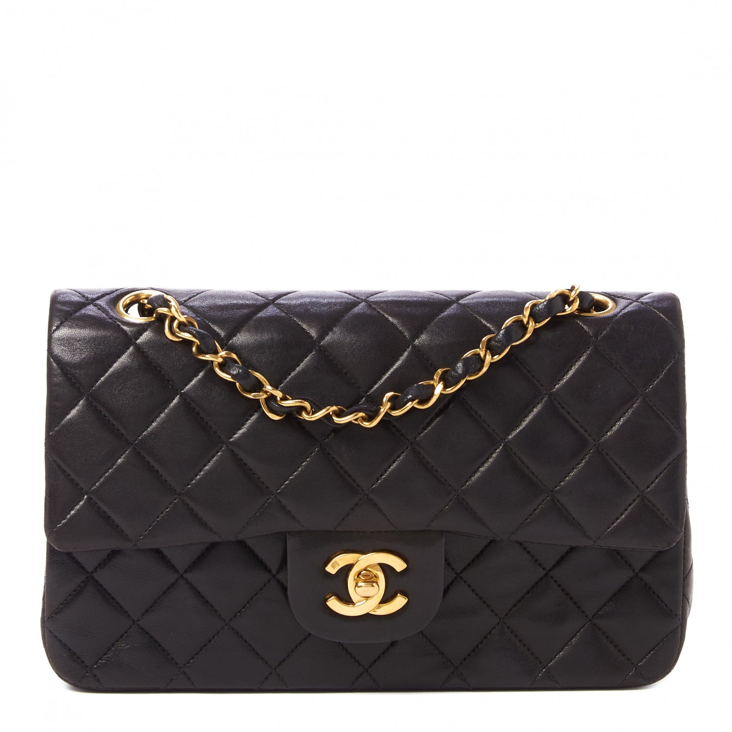 Chanel Lambskin Quilted Small Double Flap Black 1 of 9