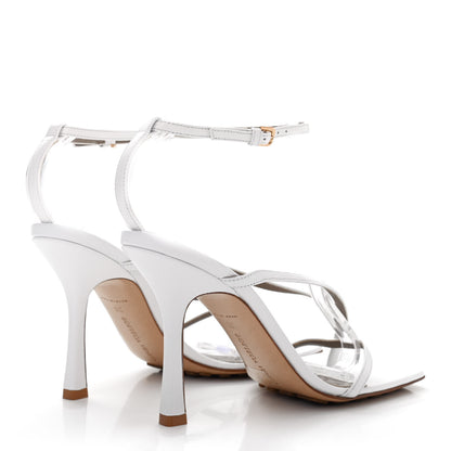 Bottega Veneta Lambskin Stretch Multi Strap 90mm Sandals 38 Optic White 4 of 7