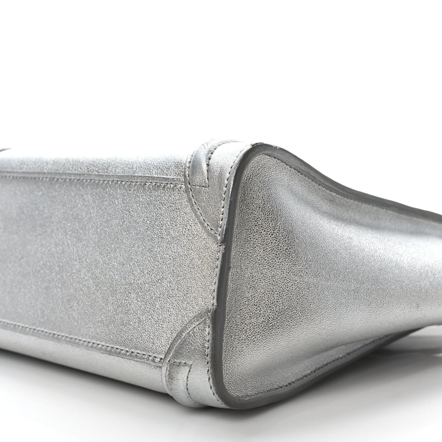 Celine Laminated Lambskin Nano Luggage Silver 9 of 11