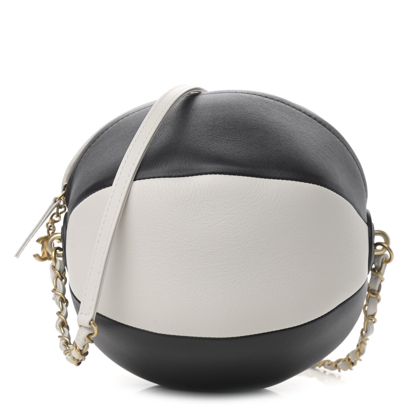 Calfskin Coco Beach Ball Bag White Black