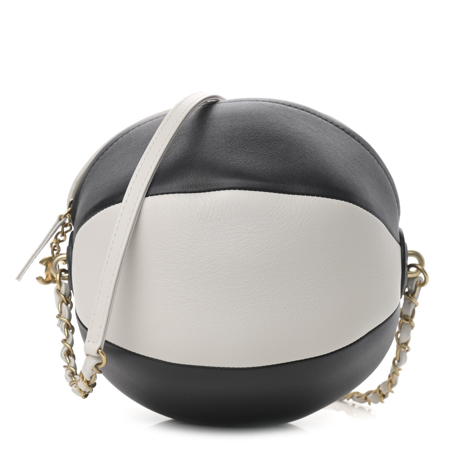 Chanel Calfskin Coco Beach Ball Bag White Black 1 of 10
