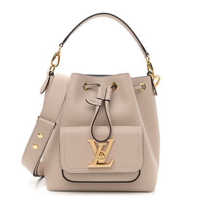 Louis Vuitton Calfskin Lockme Bucket MM Greige 1 of 20