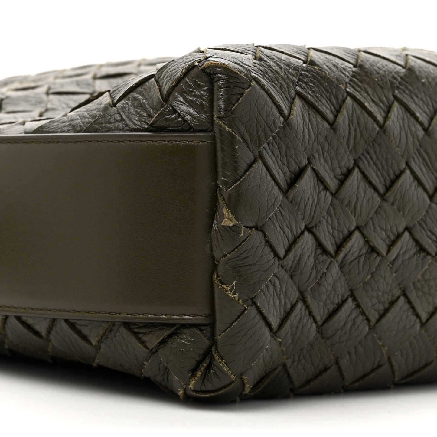 Deerskin Intrecciato Medium Traveler Hobo Kaki
