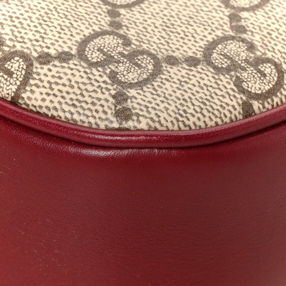 Gucci GG Supreme Monogram Horsebit 1955 Soft Small Shoulder Bag Beige Ebony Rosso Ancora 11 of 11