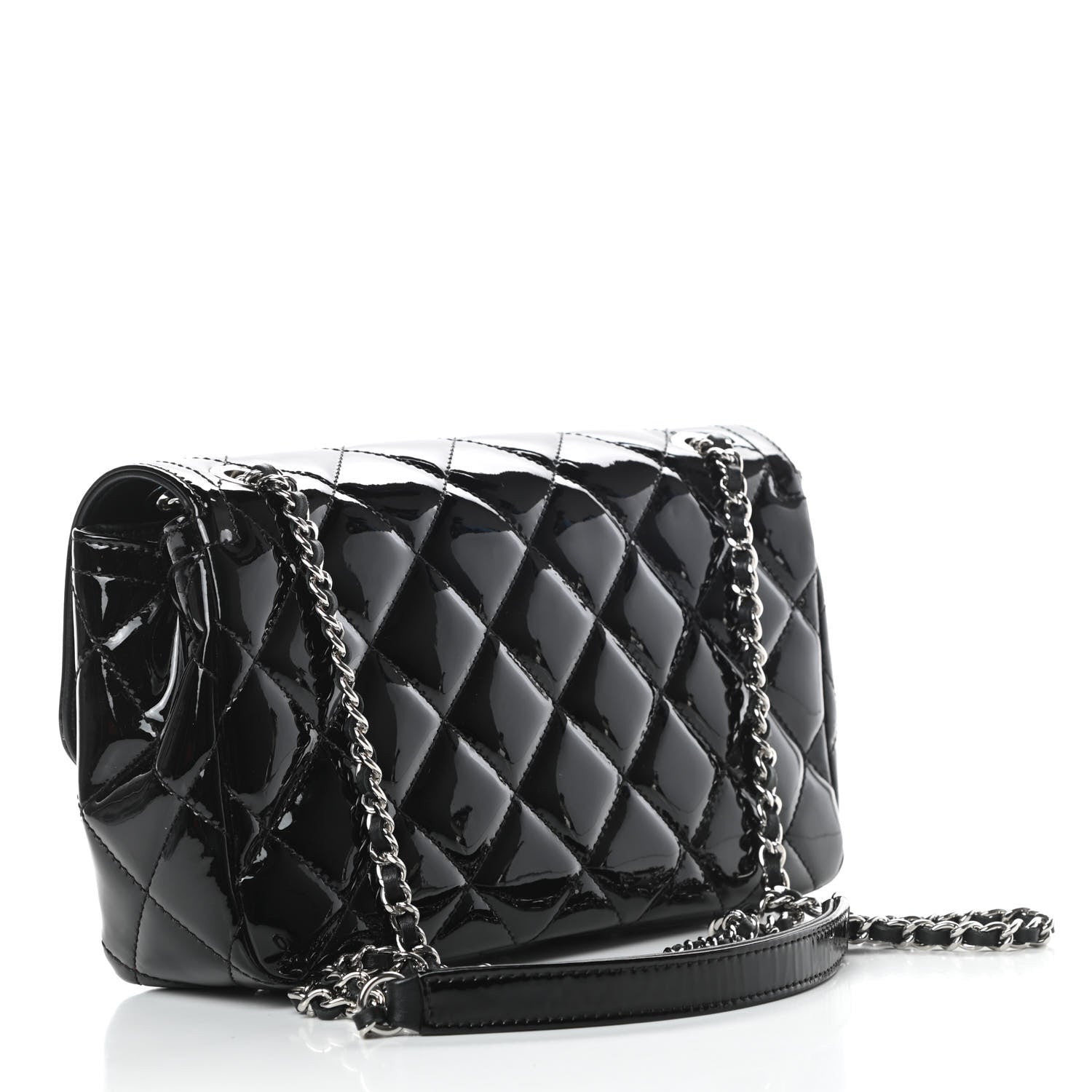 Chanel Patent Quilted Small Coco Shine Flap Black 3 of 10