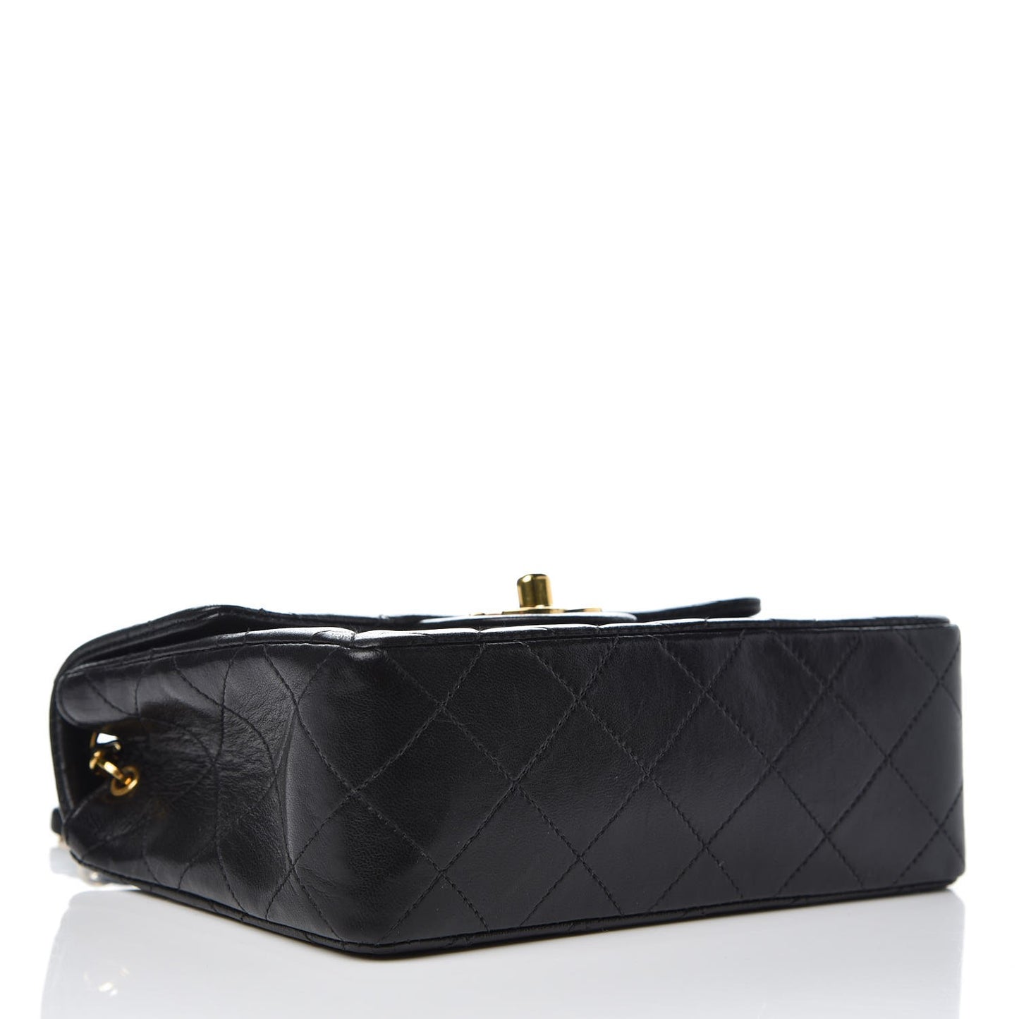 Lambskin Quilted Mini Square Flap Black