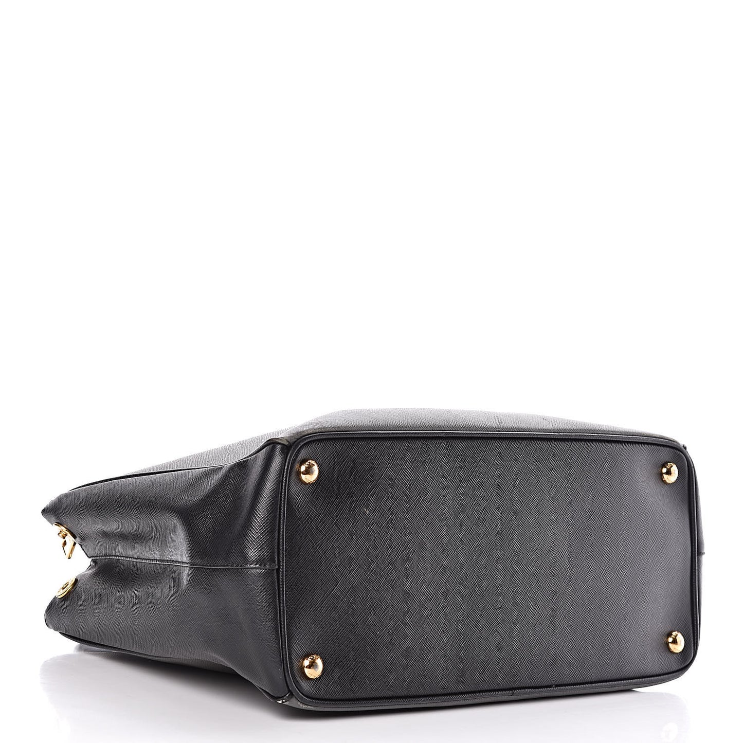 Saffiano Lux Bi-Color Medium Tote Mercurio Black