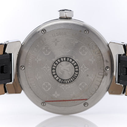 Louis Vuitton Stainless Steel Monogram 34mm Tambour Quartz Watch Brown 5 of 6