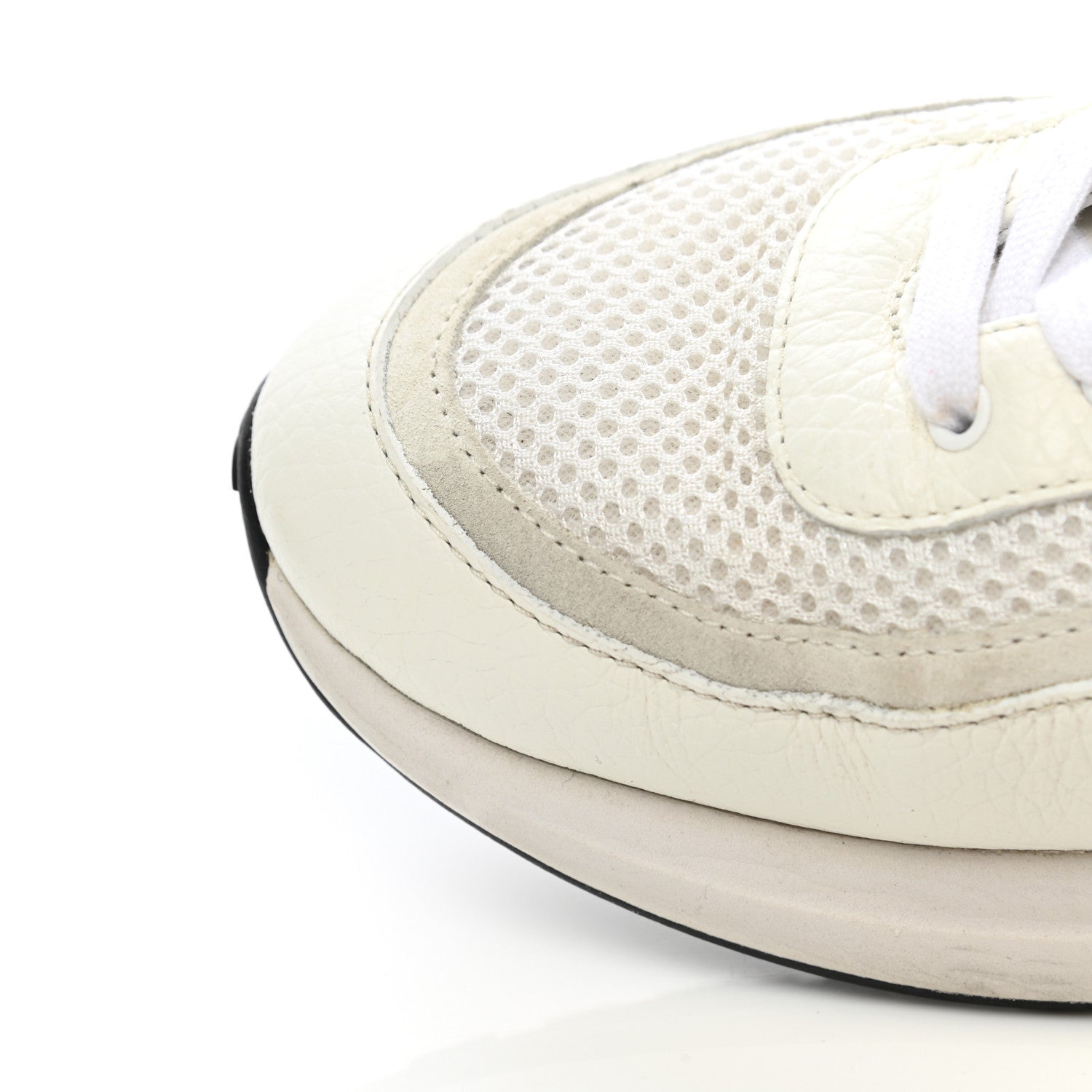 Chanel Calfskin Mesh Lycra Suede Womens Logo Sneakers 39 White 11 of 15