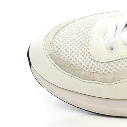Chanel Calfskin Mesh Lycra Suede Womens Logo Sneakers 39 White 11 of 15
